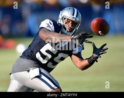 Dallas Cowboys outside linebacker Jaylon Smith (54) runs the field during  an NFL football team practice in Frisco, Texas, Wednesday, June 7, 2017.  (AP Photo/LM Otero Stock Photo - Alamy