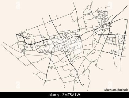 Street roads map of the MUSSUM DISTRICT, BOCHOLT Stock Vector Image ...