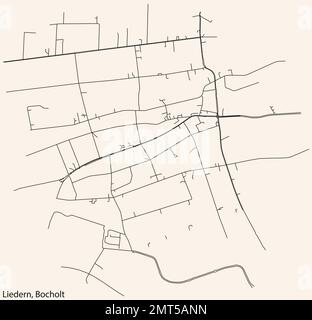 Street roads map of the LIEDERN DISTRICT, BOCHOLT Stock Vector Image ...