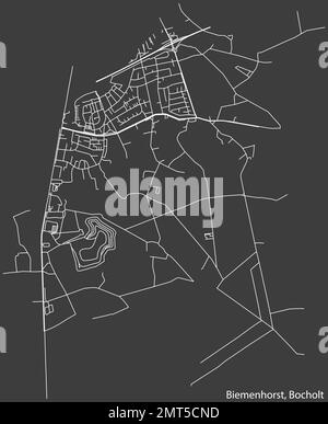 Street roads map of the BIEMENHORST DISTRICT, BOCHOLT Stock Vector ...