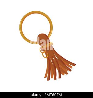 Realistic leather strap with golden metal elements vector illustration Stock Vector