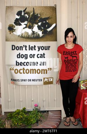 Octomom Nadya Suleman unveils new PETA campaign Stock Photo