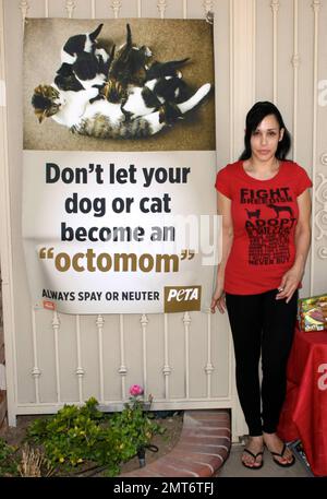 Octomom Nadya Suleman unveils new PETA campaign Stock Photo