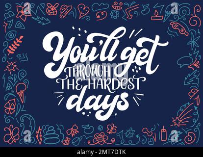 Self care mental heath quote in hand drawn lettering. Unique inspirational text slogan for print, poster, coaching. Vector illustration Stock Vector