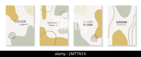 Organic shapes abstract cover design templates. Creative backgrounds for posters, banners, wall art, invitation design Stock Vector