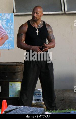 Dwayne 'The Rock' Johnson Filming scenes for new movie 'Pain & Gain' in ...