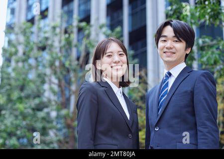 Young Japanese businesspeople portrait Stock Photo