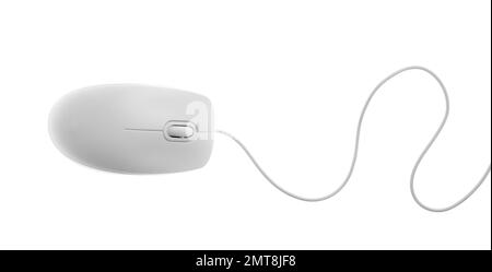 Modern wired computer mouse isolated on white Stock Photo