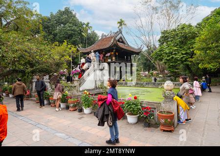 Hanoi, Vietnam, January 2023. view of the Chua Dien Huu Taoist temple in the city center Stock Photo