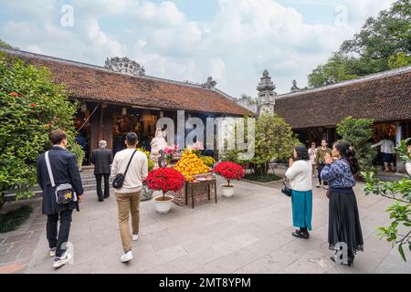 Hanoi, Vietnam, January 2023. view of the Chua Dien Huu Taoist temple in the city center Stock Photo