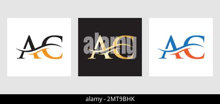 Letter AC with water wave logo design Stock Vector Image & Art - Alamy