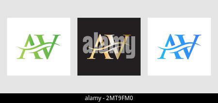 Initial Monogram Letter AV Logo Design. AV Logotype Template Stock Vector