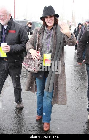 EXCLUSIVE!! Parker Pose is all smiles as she arrives at Eccles Center at the Sundance Film Festival. Park City, UT. 01/22/2010. Stock Photo