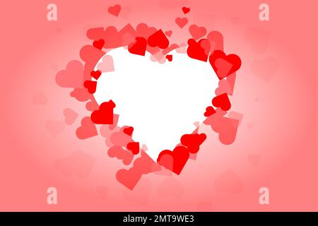 Colorful Background with Heart Confetti. Vector illustration EPS