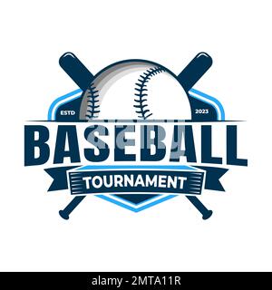 American Sports Baseball Club Logo Inspiration, baseball club. With stick,Basketball club emblem tournament, symbol, icon, team identity. design templ Stock Vector