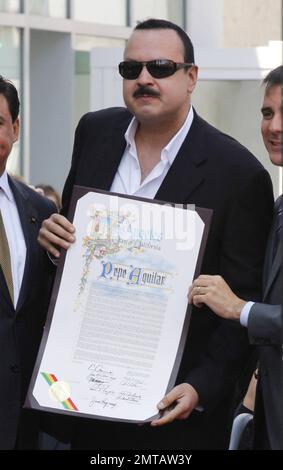 Latin singer Pepe Aguilar is honored with Star on the Hollywood Walk of Fame in Hollywood, CA. 26th July 2012.   . Stock Photo