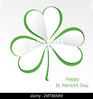 Vector Clover 3-D Relief Symbol Illustration For St. Patrick’s Day. Stock Vector