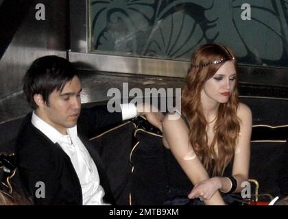 Pete Wentz celebrates his birthday with wife Ashlee Simpson at The Bank nightclub at The Bellagio. Wentz' 30th birthday bash was a huge party, complete with lots of friends, a cake complete with a photo of wife and son and lots of partying. Las Vegas, NV. 6/6/09. . Stock Photo