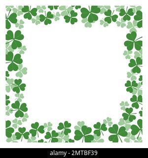 Vector Clover Square Frame Illustration For St. Patrick’s Day Isolated On A White Background. Stock Vector