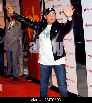 Bruce Willis, Sylvester Stallone, Demi Moore, Ashton Kutcher, Tom Jones, Pamela Anderson, Patrick Swayze, Charlie Sheen, Nelly, David Hasselhoff, Danny Devito, Rhea Perlman, Martin Short, Tom Arnold, Joey Fatone, Danny Glover and Criss Angel attend the grand opening of Planet Hollywood in Las Vegas, NV. 11/17/07. Stock Photo