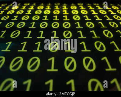 A series of binary code of zeroes and ones for a big data Stock Photo