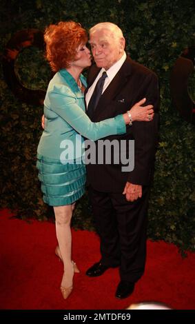 Ernest Borgnine and wife Tova walk the red carpet at the QVC Red Carpet Style celebration at the Four Seasons Hotel. Beverly Hills, CA. 03/05/10. Stock Photo