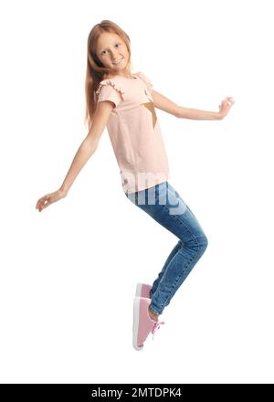 portrait of smiling preteen girl isolated on white Stock Photo - Alamy