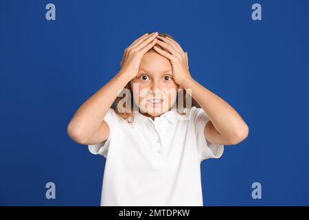 Portrait of emotional preteen girl on white background Stock Photo - Alamy