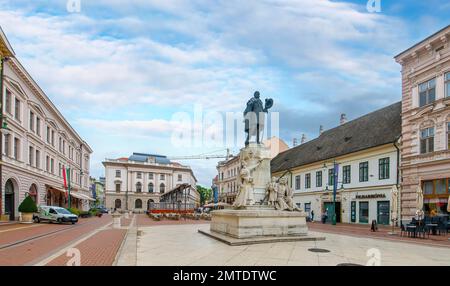 Szeged, Hungary. Statue of Lajos Kossuth at Klauzal Square Stock Photo