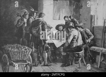 Council of war with Andreas Hofer in the year 1809, Tyrolean Rebellion Stock Photo