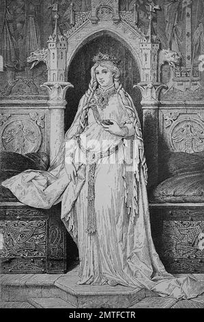 Iseult, alternatively Isolde, Iseo, Yseult, Isode, Isoude, Izolda, Esyllt, Isotta, is the name of several characters in the Arthurian story of Tristan and Iseult Stock Photo