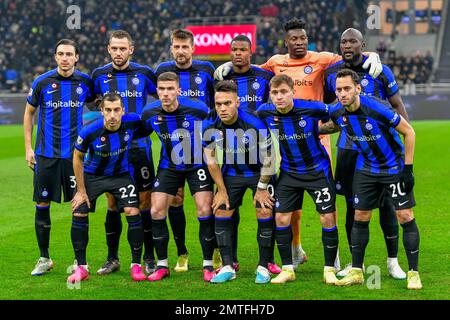 Milano, Italy. 31st Jan, 2023. The starting-11 of Inter for the Coppa Italia match between Inter and Atalanta at Giuseppe Meazza in Milano. (Photo Credit: Gonzales Photo/Alamy Live News Stock Photo
