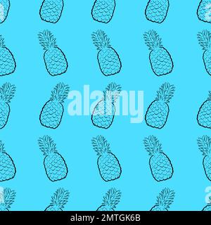 Tropical Pineapple Repeating Pattern Illustration Design Stock Photo