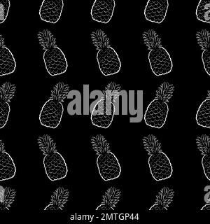 Tropical Pineapple Repeating Pattern Illustration Design Stock Photo