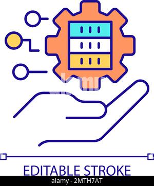 Digital data storage technology RGB color icon Stock Vector