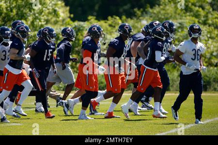 Detroit Lions players warmup before an NFL football game against the  Chicago Bears in Chicago, Sunday, Nov. 13, 2022. (AP Photo/Charles Rex  Arbogast Stock Photo - Alamy