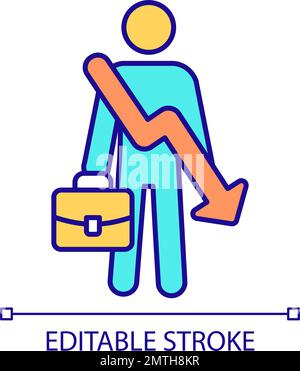 Reduction in employment RGB color icon Stock Vector