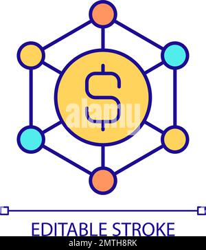 Blockchain network RGB color icon Stock Vector