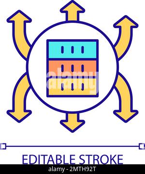 Sharing digital information RGB color icon Stock Vector