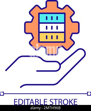 Data storage settings RGB color icon Stock Vector