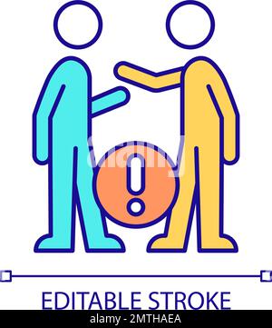 Notice problems in communication RGB color icon Stock Vector