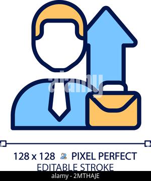 Job promotion pixel perfect RGB color icon Stock Vector