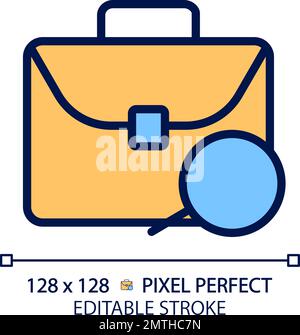 Job search pixel perfect RGB color icon Stock Vector