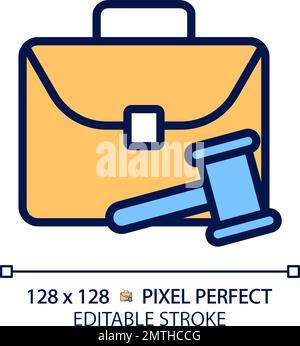 Labour law pixel perfect RGB color icon Stock Vector