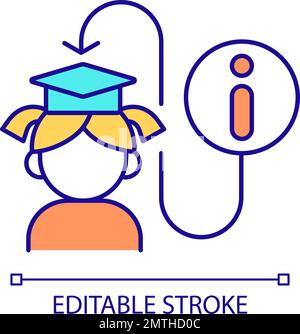 Information for students RGB color icon Stock Vector