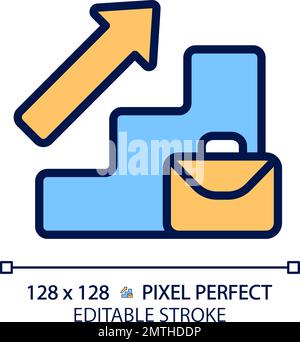 Career pixel perfect RGB color icon Stock Vector