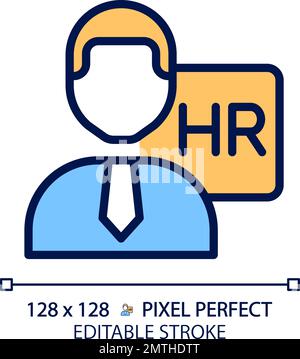 HR manager pixel perfect RGB color icon Stock Vector