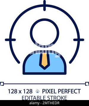 Headhunting pixel perfect RGB color icon Stock Vector