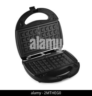 Modern electric waffle iron isolated on white Stock Photo