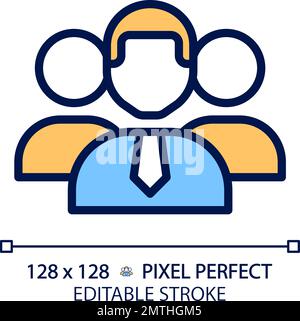 Personnel pixel perfect RGB color icon Stock Vector